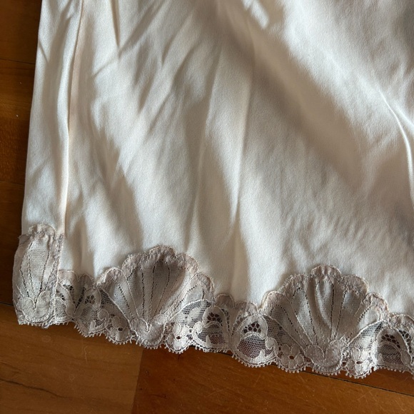 Vintage 1960's Emilio Pucci For Formfit Rogers Ivory Brown Lace Half Slip Large - Picture 9 of 9